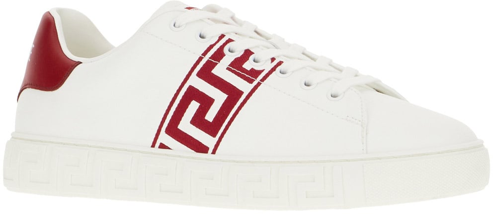 Versace Versace White leather Greca sneakers Wit