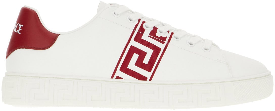 Versace Versace White leather Greca sneakers Wit