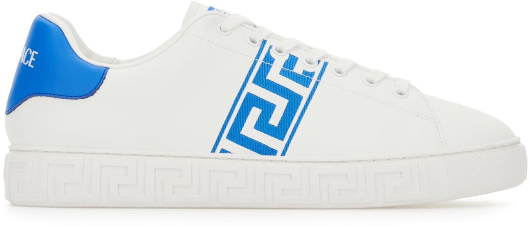 Versace Versace White leather Greca sneakers Wit