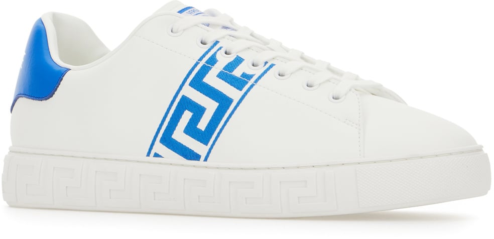 Versace Versace White leather Greca sneakers Wit
