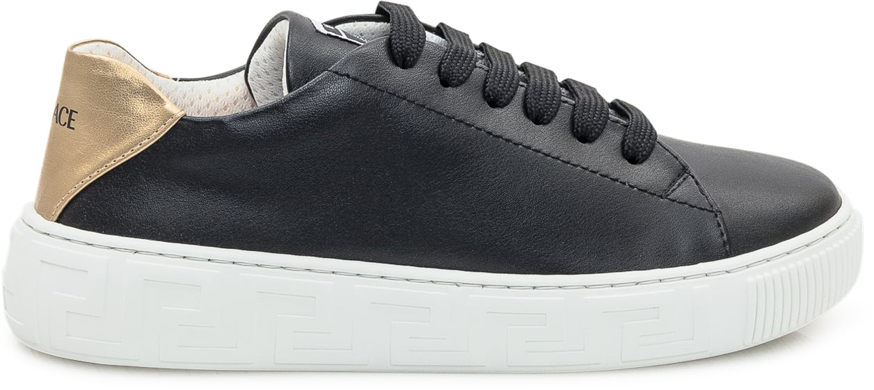Versace Versace Kids Sneakers Nere con Dettaglio Oro Zwart
