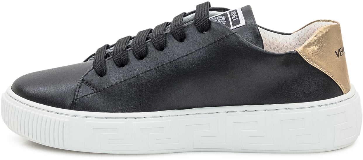 Versace Versace Kids Sneakers Nere con Dettaglio Oro Zwart