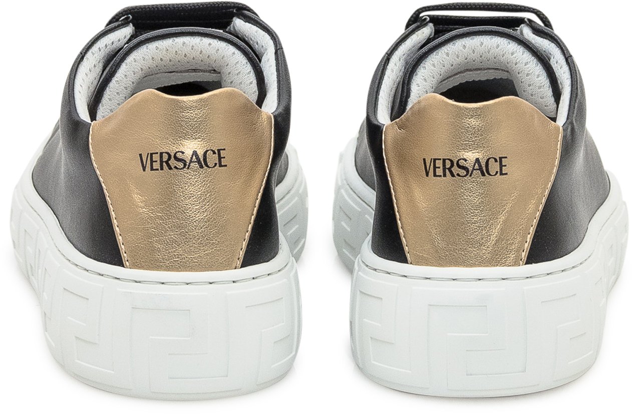 Versace Versace Kids Sneakers Nere con Dettaglio Oro Zwart