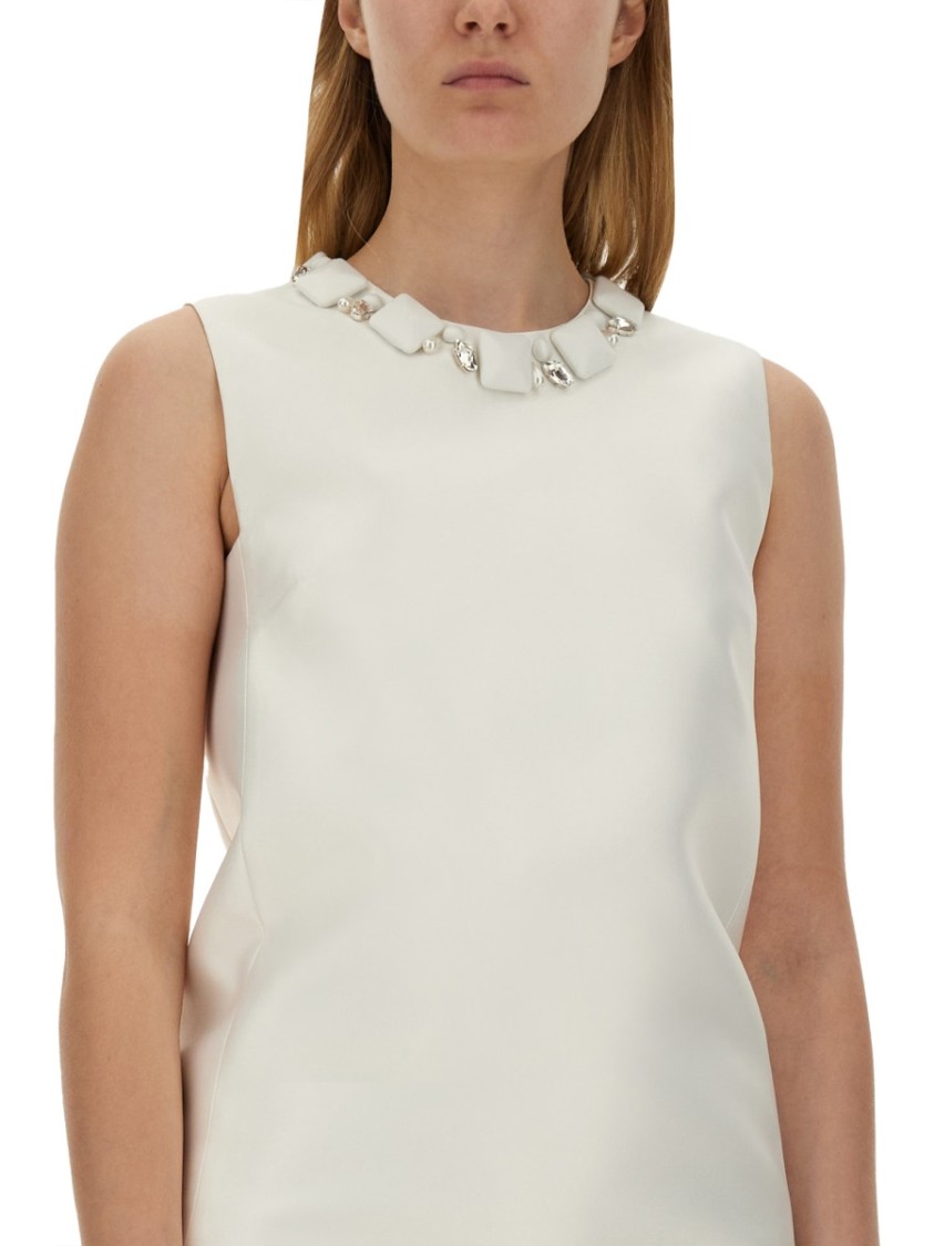 Versace Mini Duchesse Dress With Crystals Wit