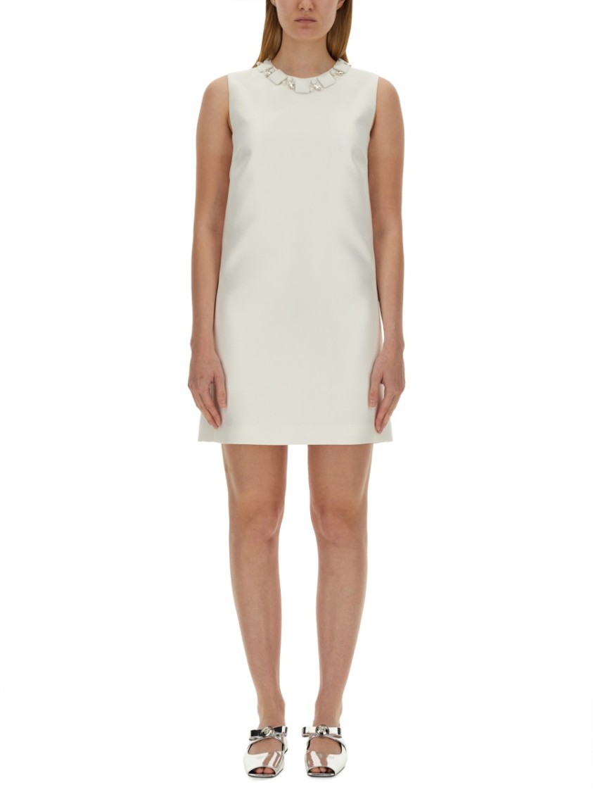 Versace Mini Duchesse Dress With Crystals Wit