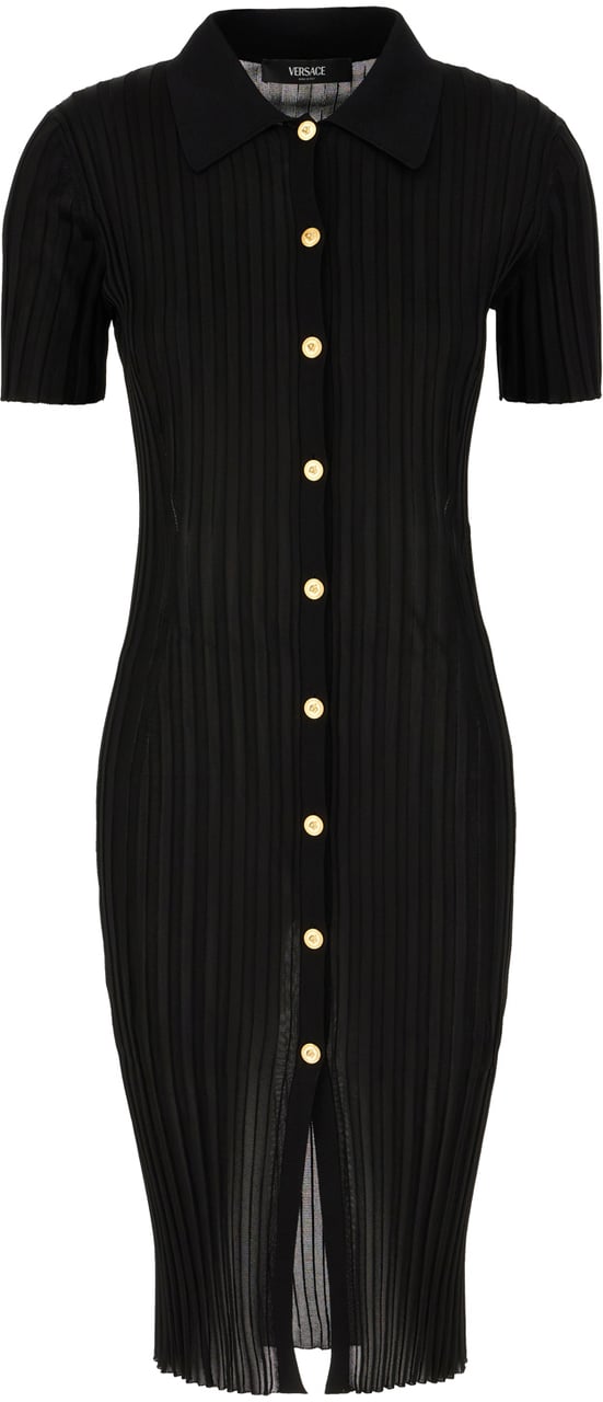 Versace Versace Black viscose shirt dress Zwart