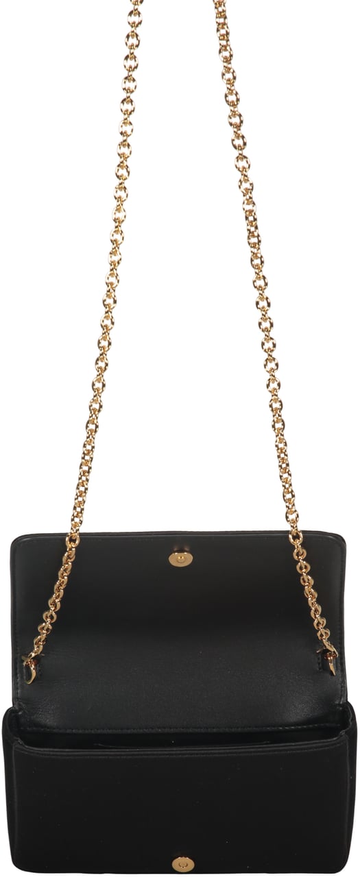 Versace Elegant black clutch with golden closure Zwart