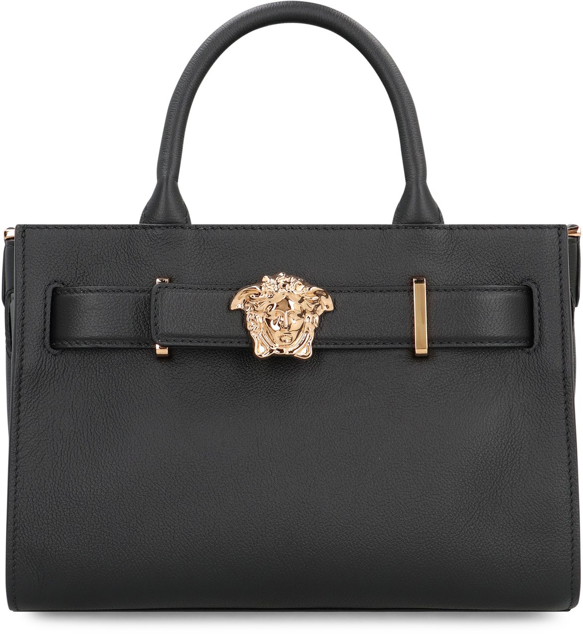 Versace Small leather tote Zwart
