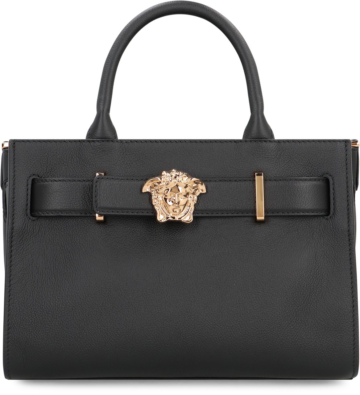 Versace Small leather tote Zwart