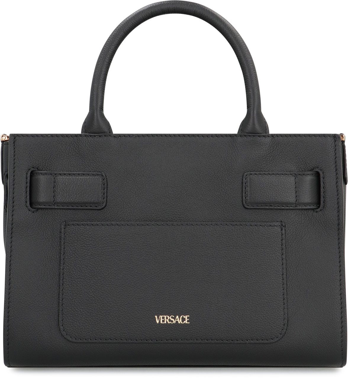 Versace Small leather tote Zwart