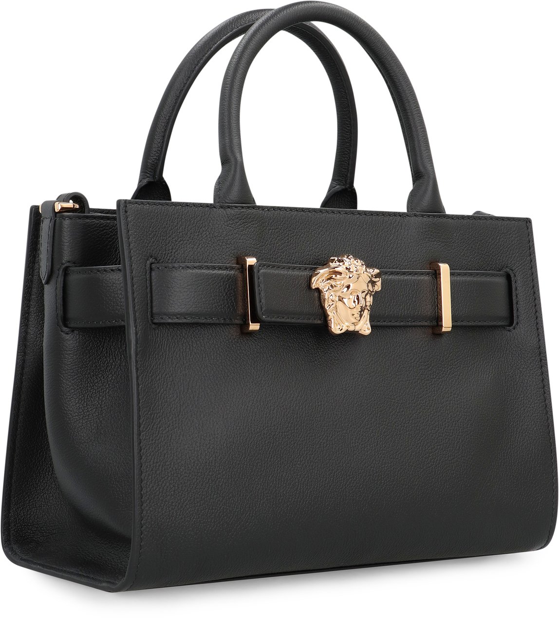 Versace Small leather tote Zwart
