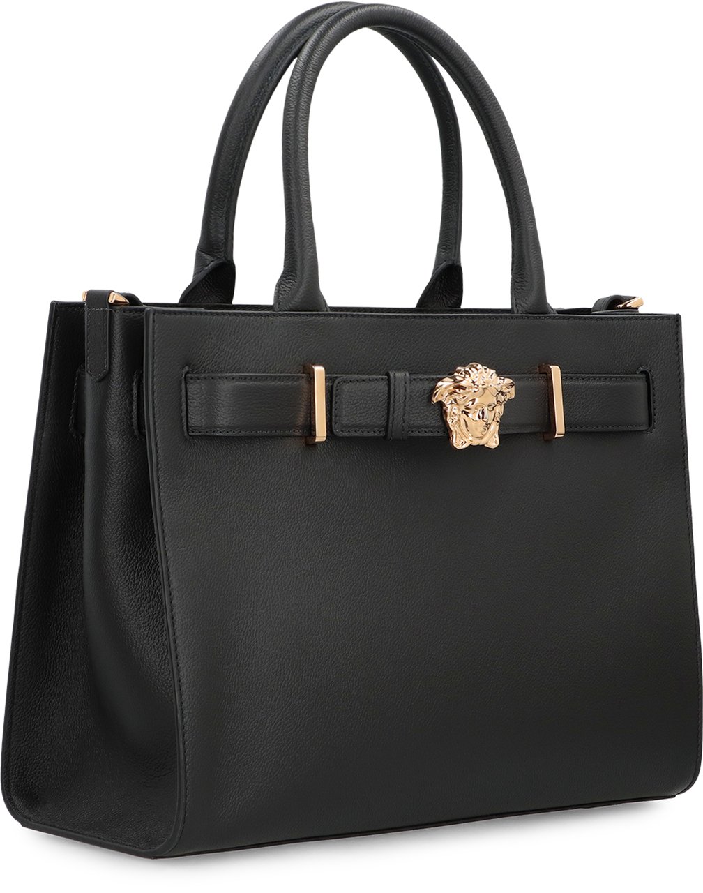Versace Large leather tote bag Zwart