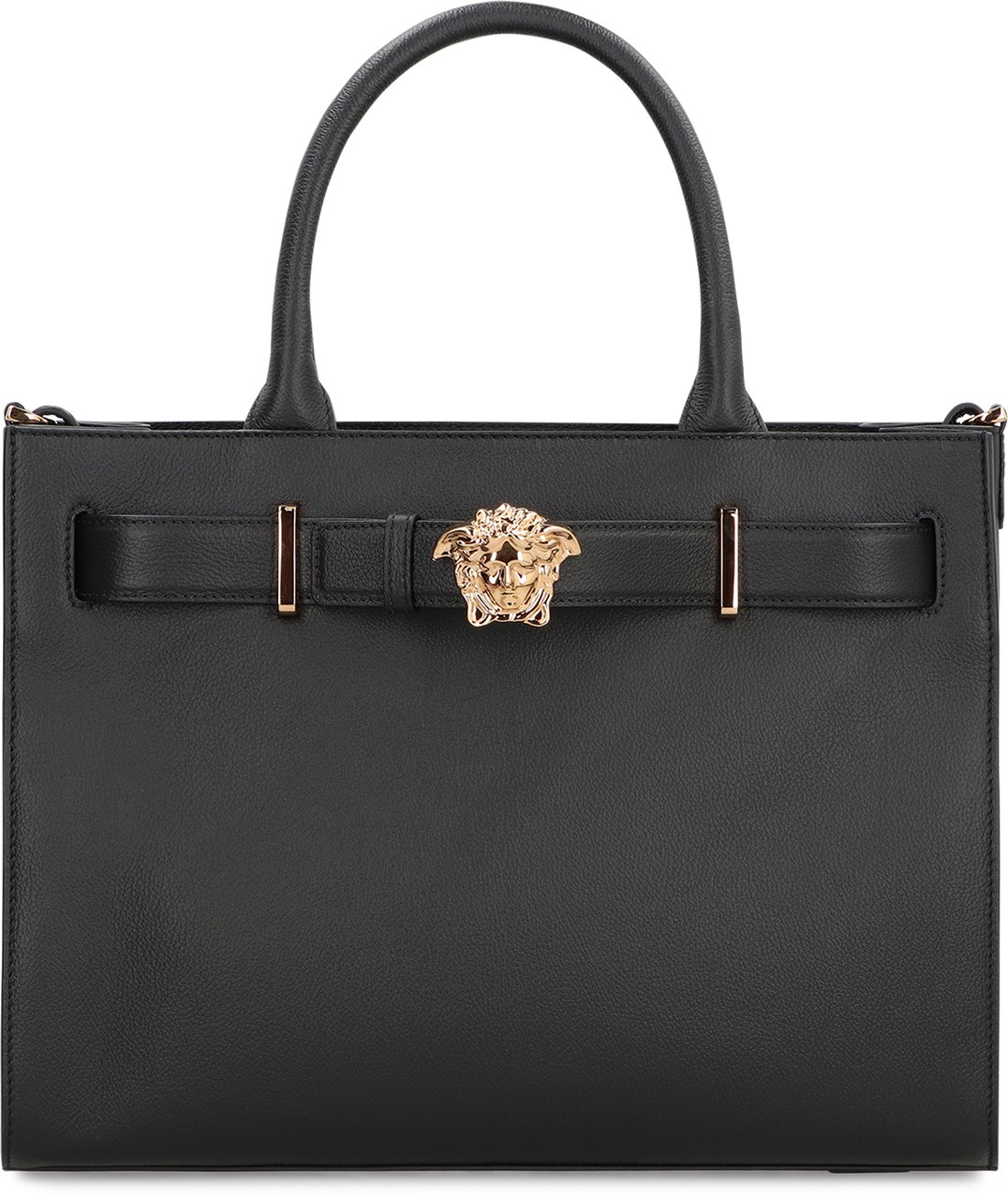 Versace Large leather tote bag Zwart