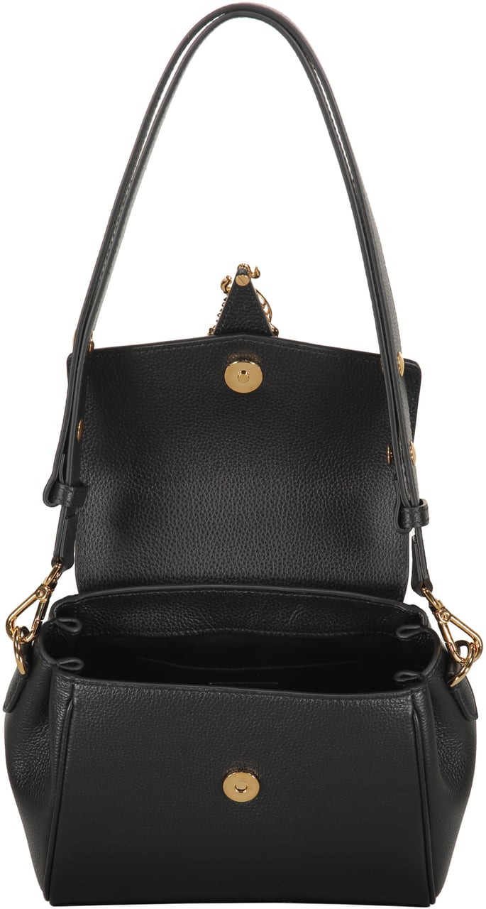 Versace Leather crossbody bag Zwart