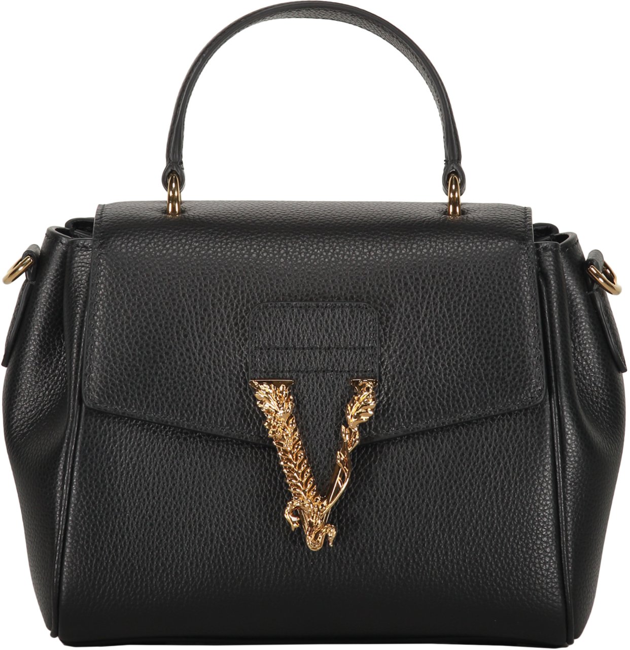 Versace Leather crossbody bag Zwart