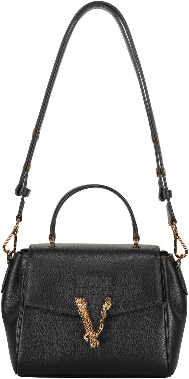 Versace Leather crossbody bag Zwart
