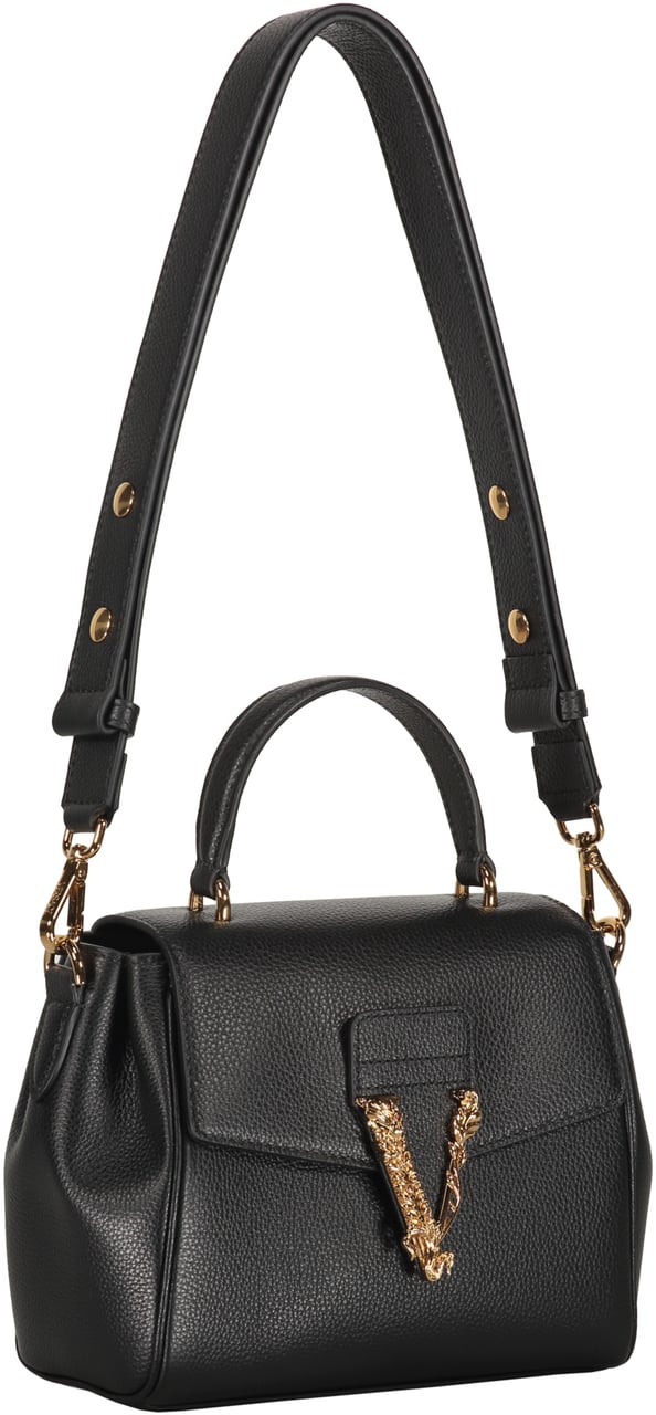 Versace Leather crossbody bag Zwart
