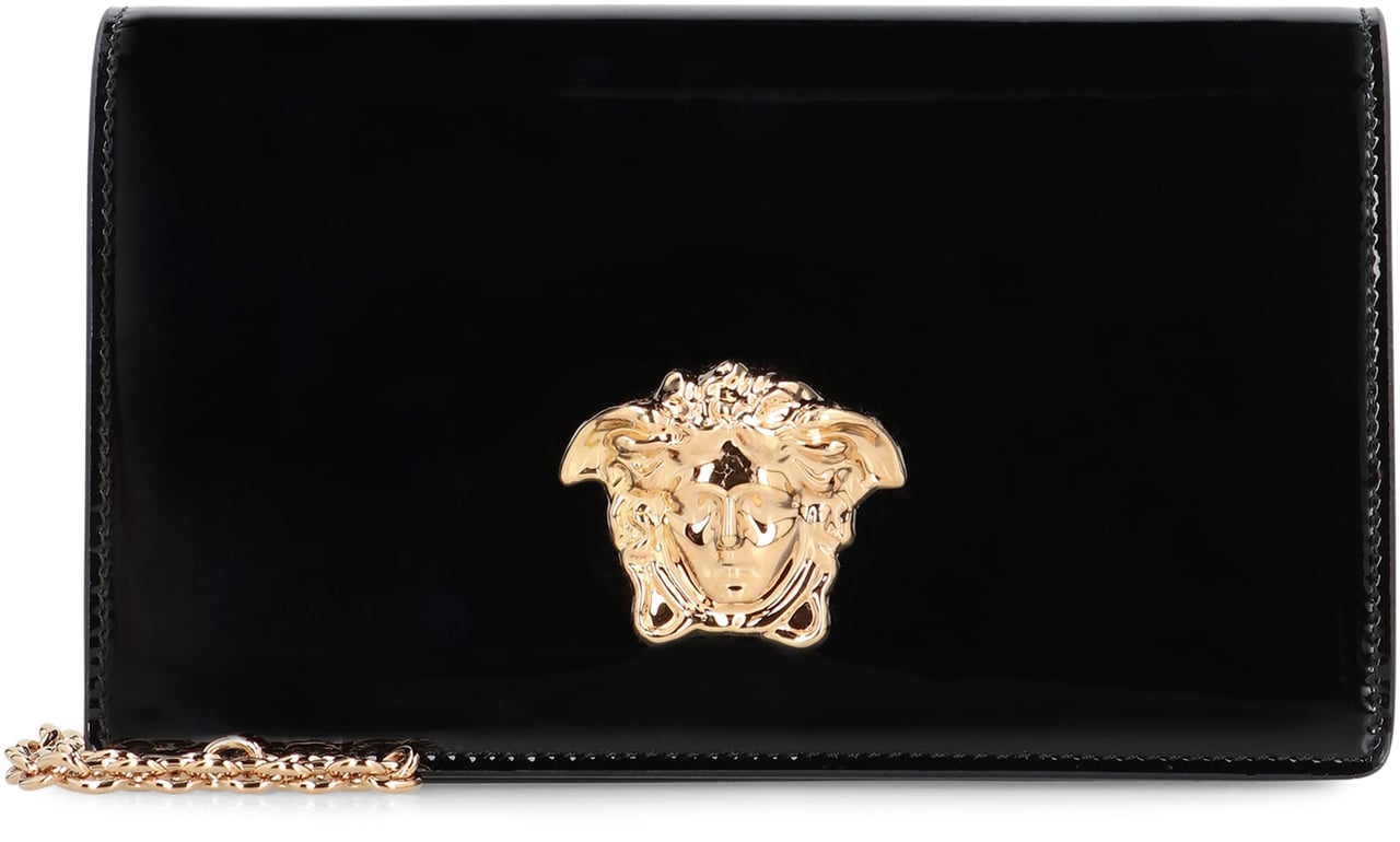 Versace Patent leather wallet on chain Zwart