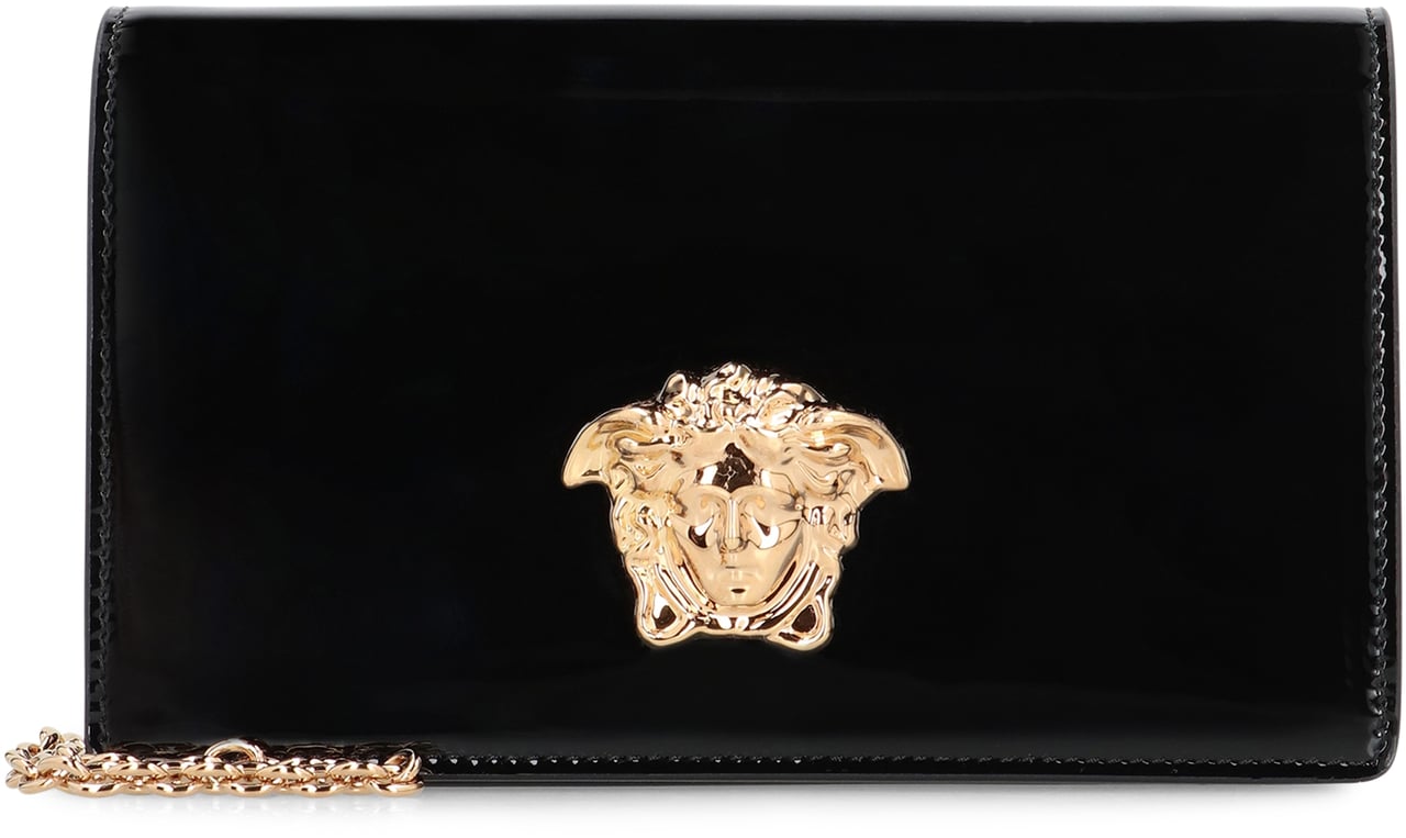 Versace Patent leather wallet on chain Zwart