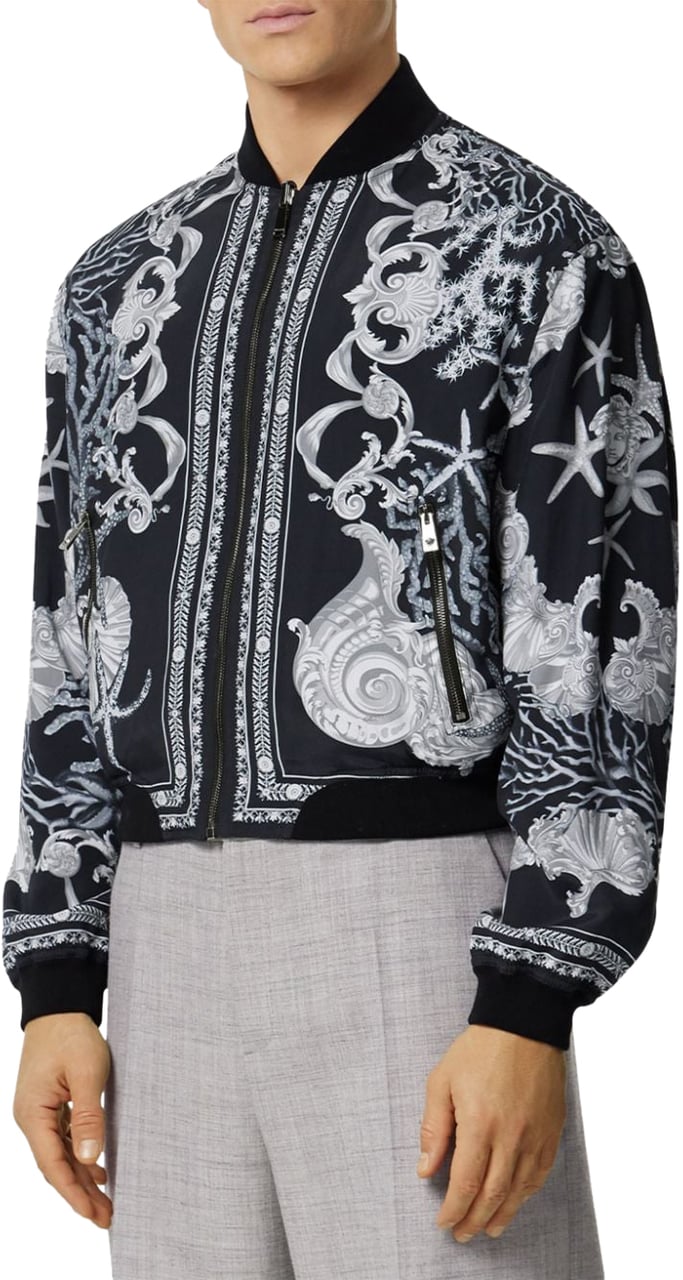 Versace Jackets Blackconcretebone Zwart