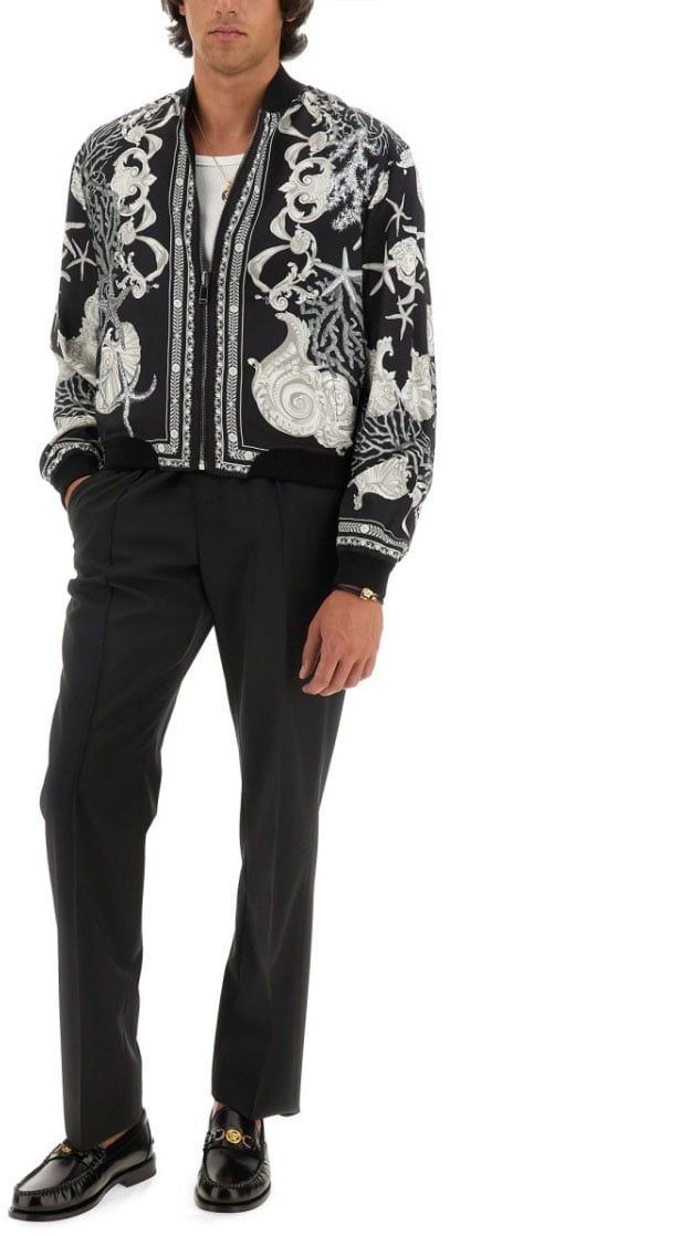 Versace Reversible Baroque Sea Jacket Zwart