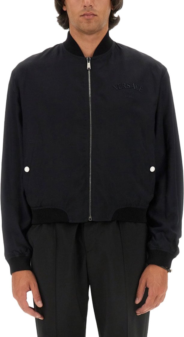 Versace Reversible Baroque Sea Jacket Zwart