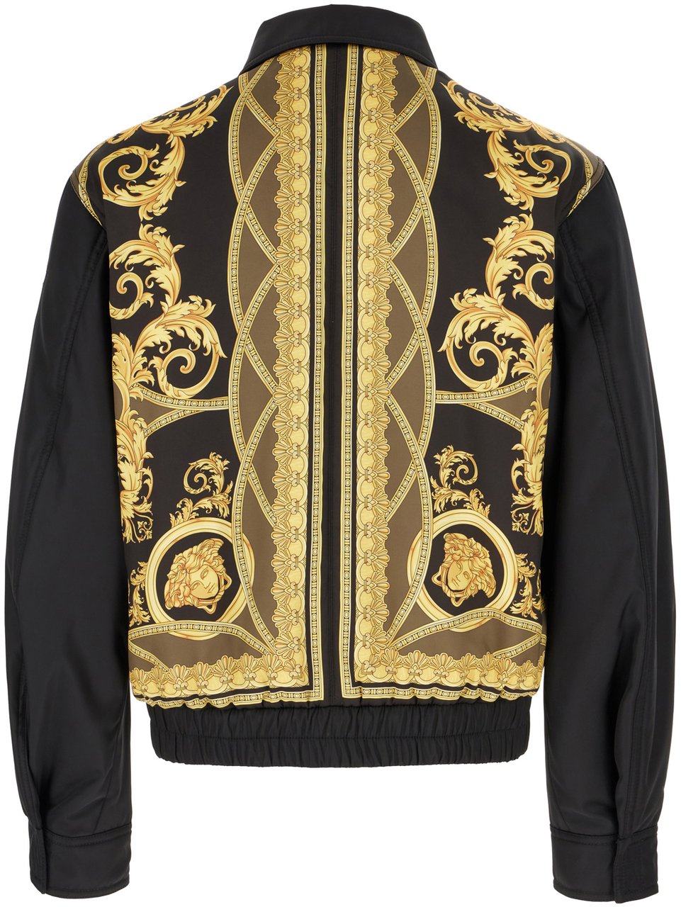 Versace Versace Black nylon and polyester padded bomber jacket Zwart