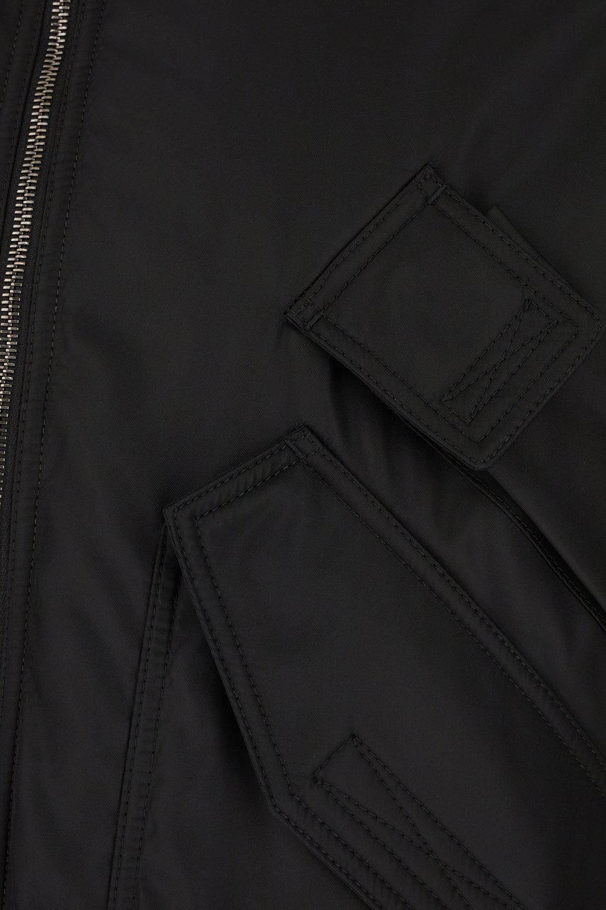 Versace Versace Black nylon and polyester padded bomber jacket Zwart