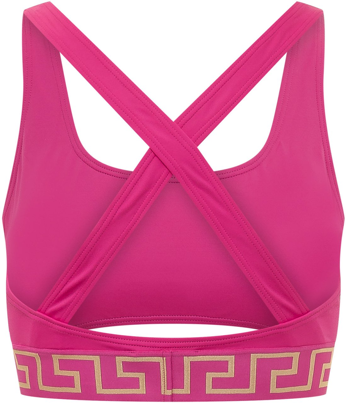 Versace Top Bikini con Spalline Incrociate e Fascia Logata Roze
