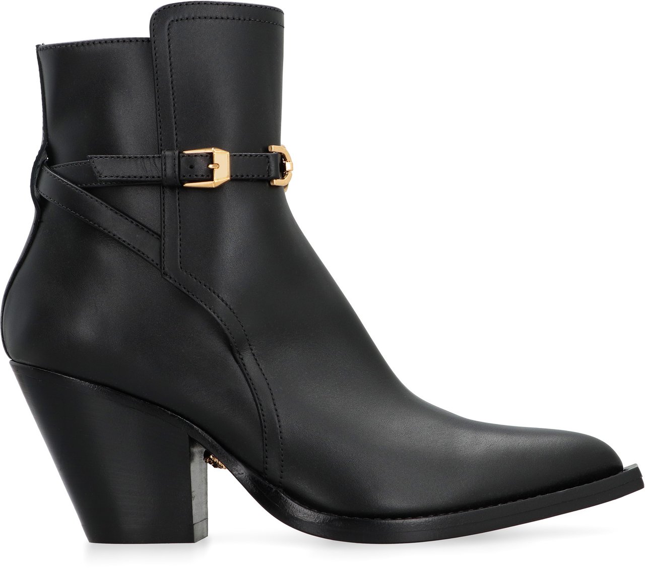 Versace Leather ankle boots Zwart