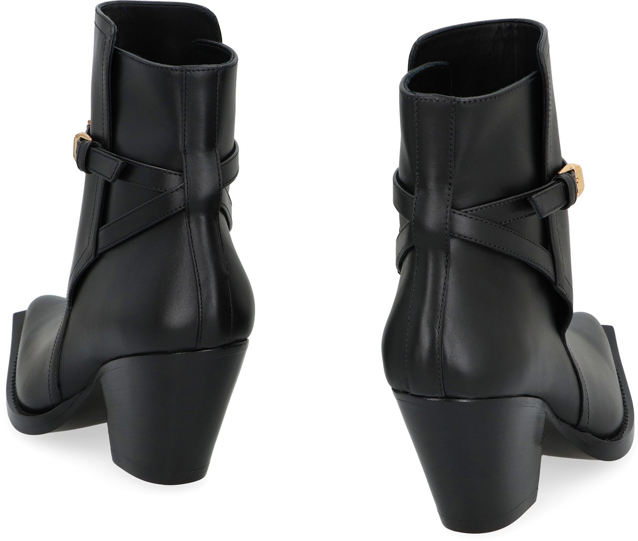 Versace Leather ankle boots Zwart