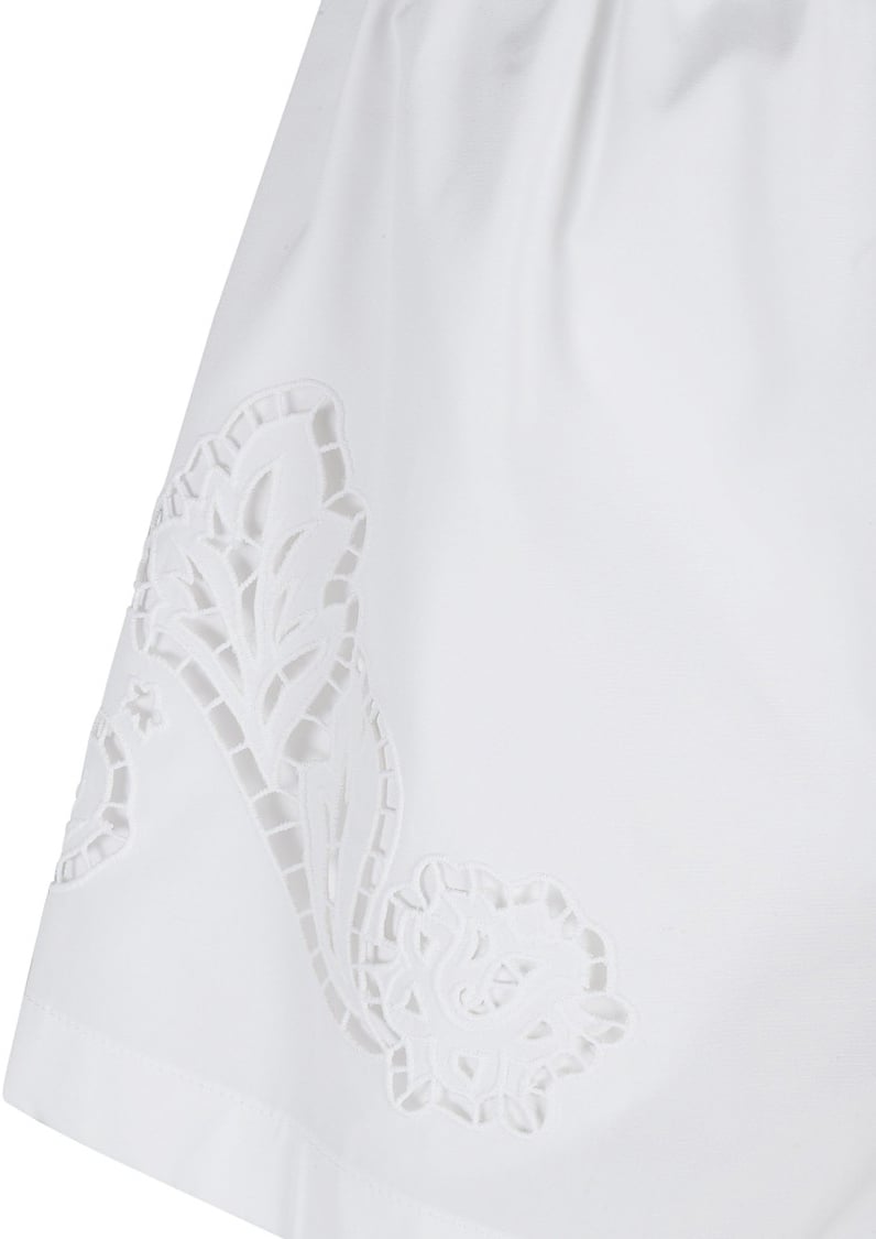 Versace Relaxed-Fit Shorts With Floral Embroidery Wit