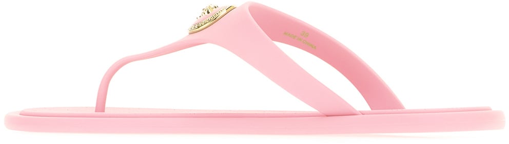 Versace Pink rubber thong sandals Roze
