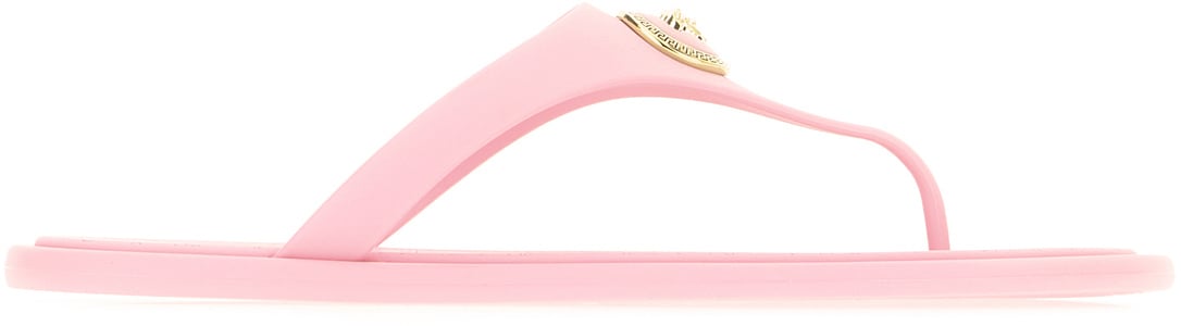 Versace Pink rubber thong sandals Roze