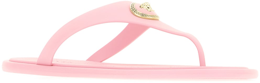 Versace Pink rubber thong sandals Roze