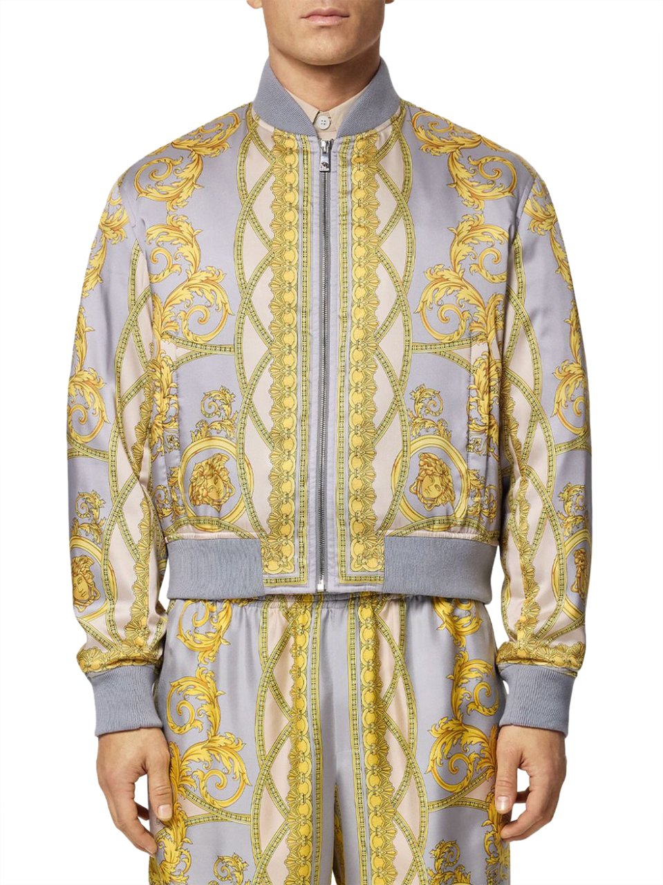 Versace Jackets Concretebonegold Grijs