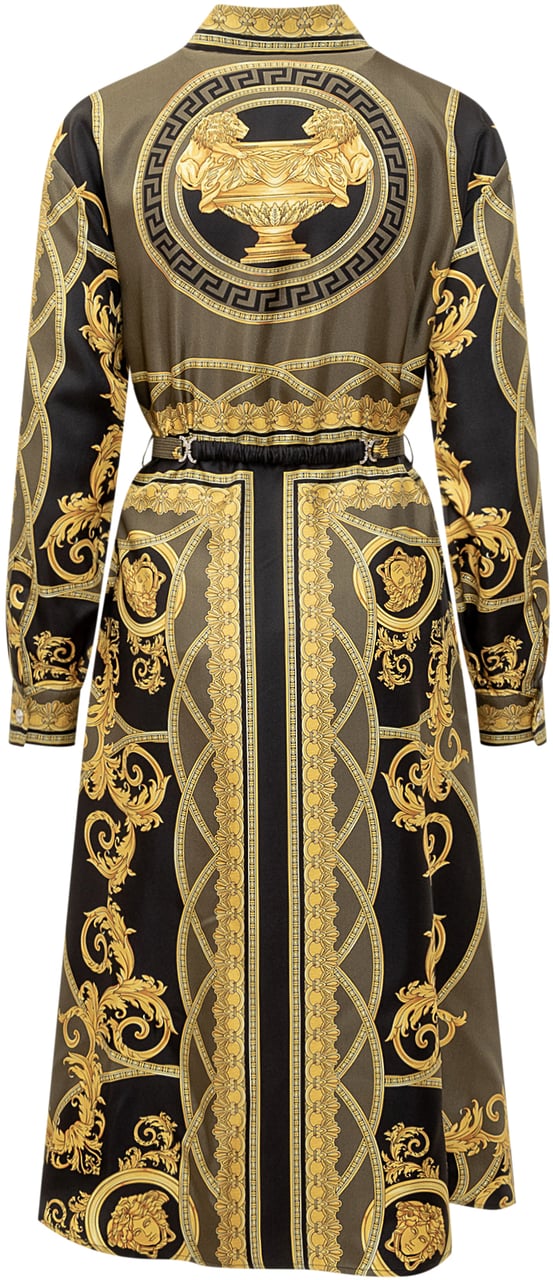 Versace Abito con Stampa La Coupe des Dieux Zwart