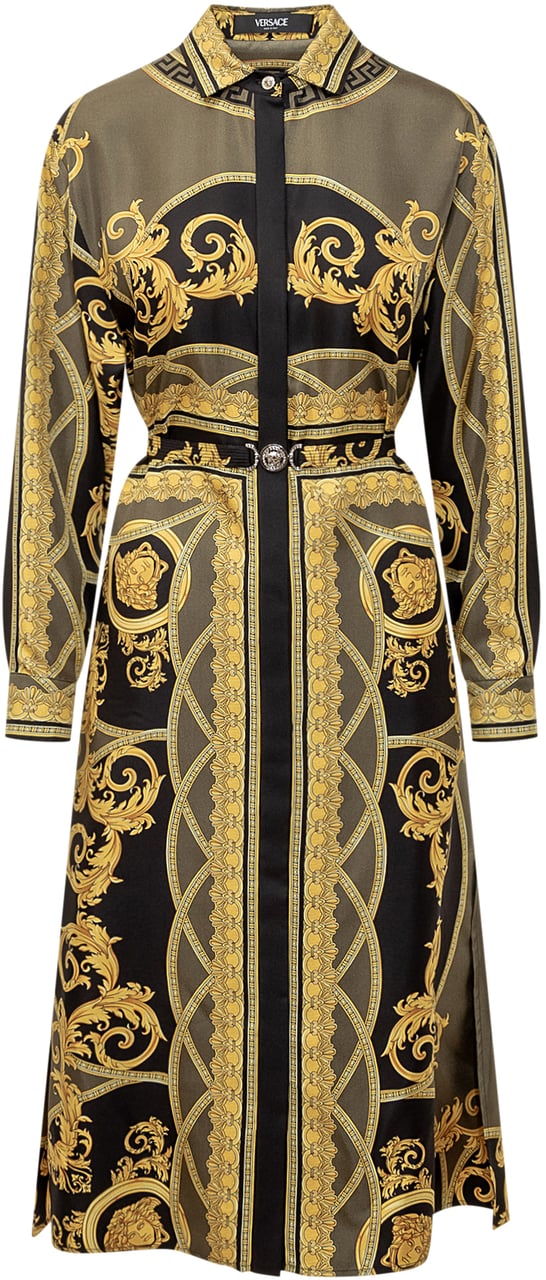Versace Abito con Stampa La Coupe des Dieux Zwart