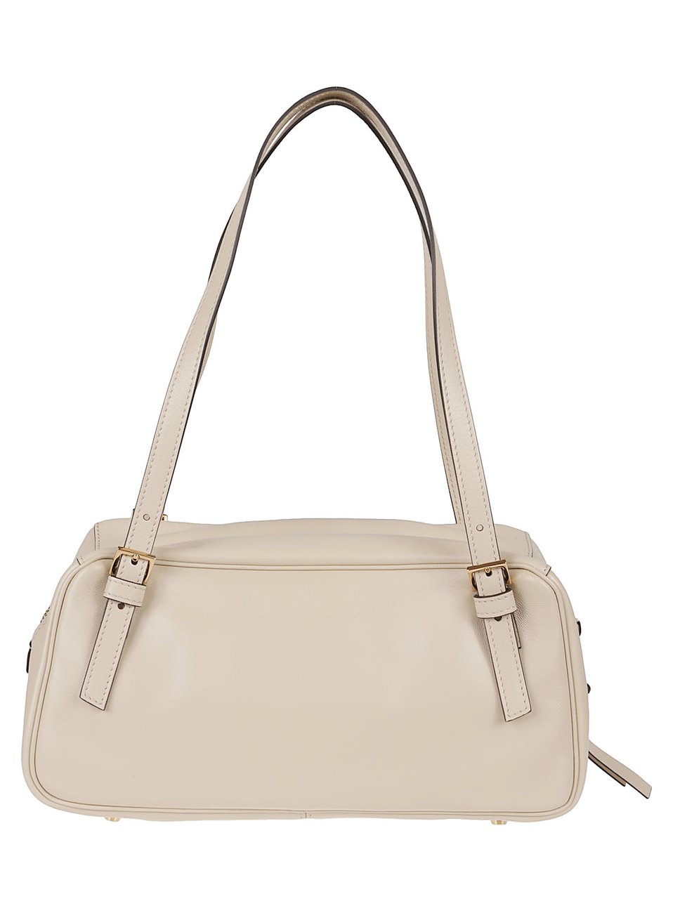 Versace Beige Tag Lamb Leather Shoulder Bag Neutraal