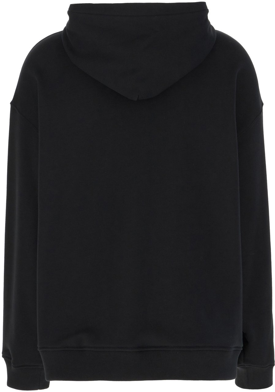 Versace Versace Black cotton oversize sweatshirt Zwart
