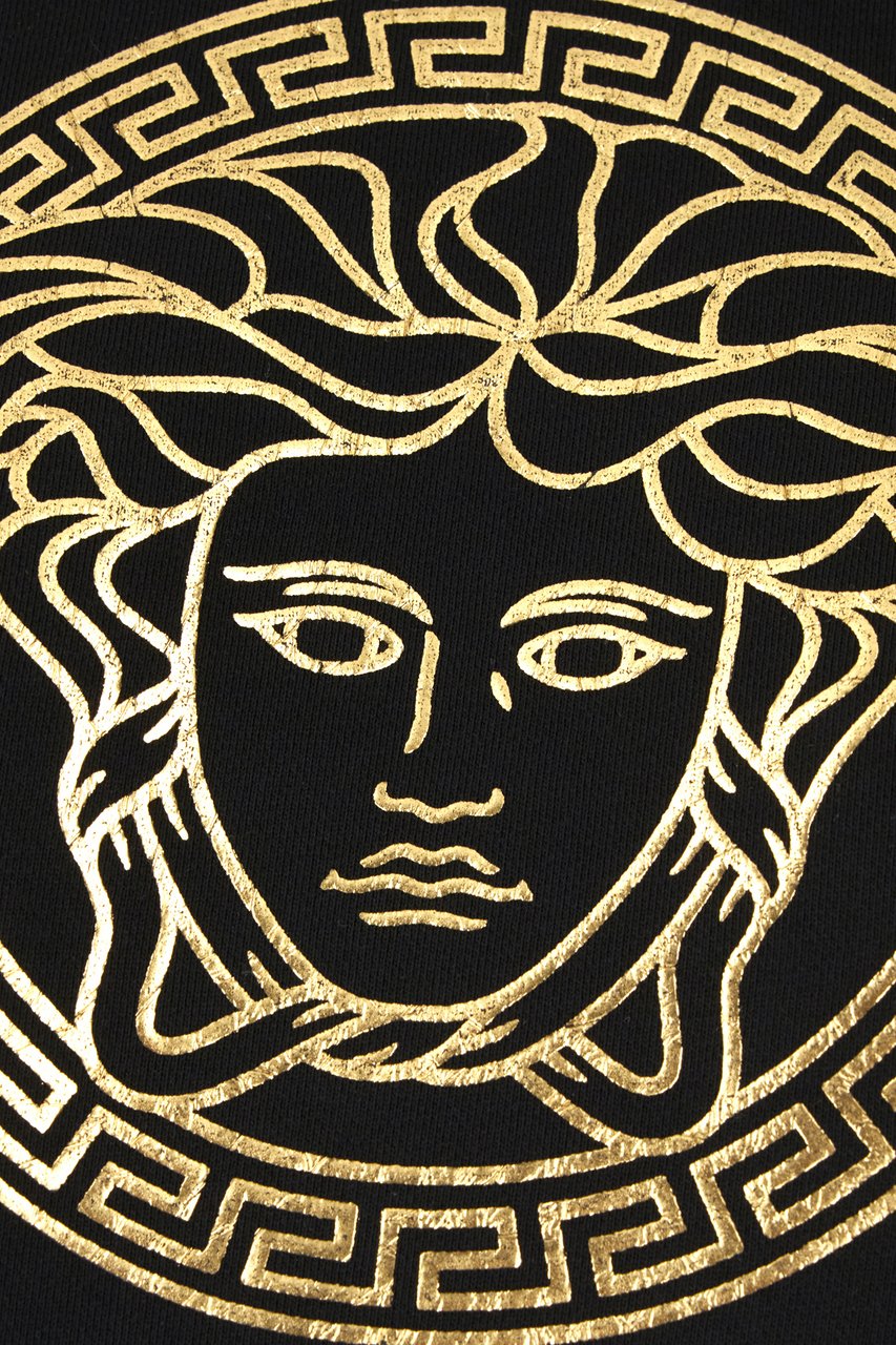 Versace Versace Black cotton oversize sweatshirt Zwart