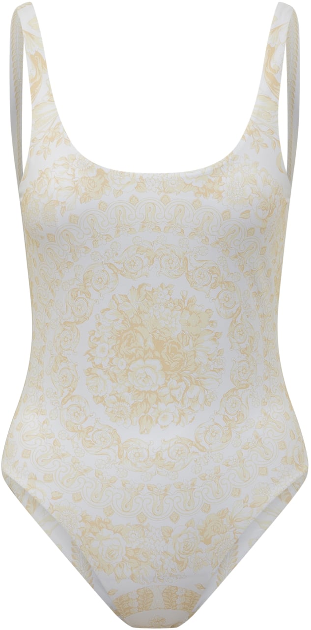 Versace Costume Intero Responsabile In Lycra Stampata Wit