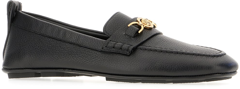 Versace Versace Black leather Driver loafers Zwart