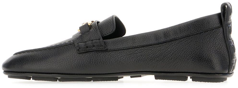 Versace Versace Black leather Driver loafers Zwart