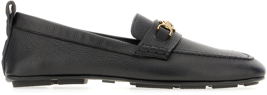 Versace Versace Black leather Driver loafers Zwart