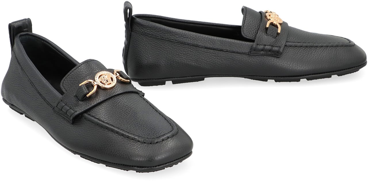 Versace Driver leather loafers Zwart