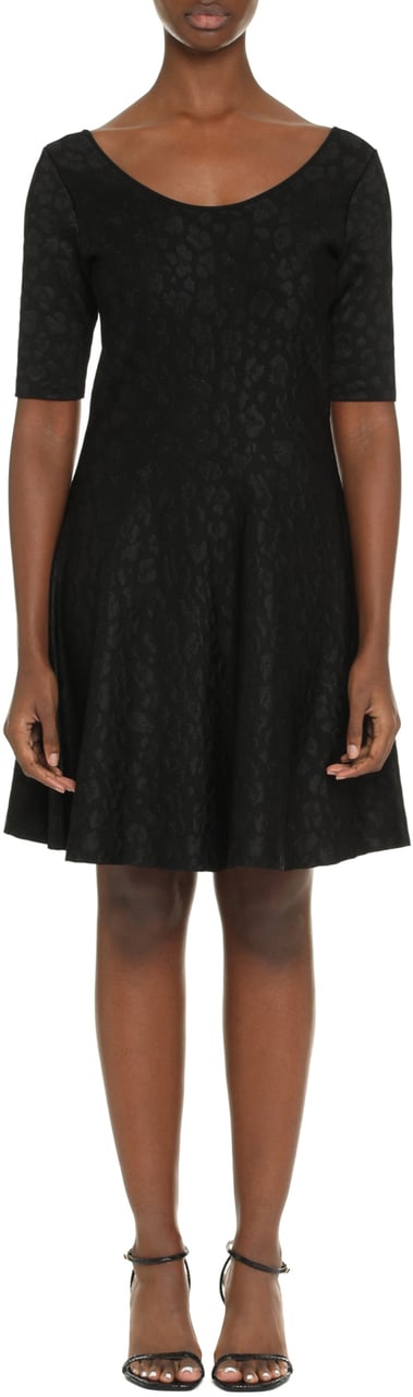 Versace Jacquard knit mini-dress Zwart