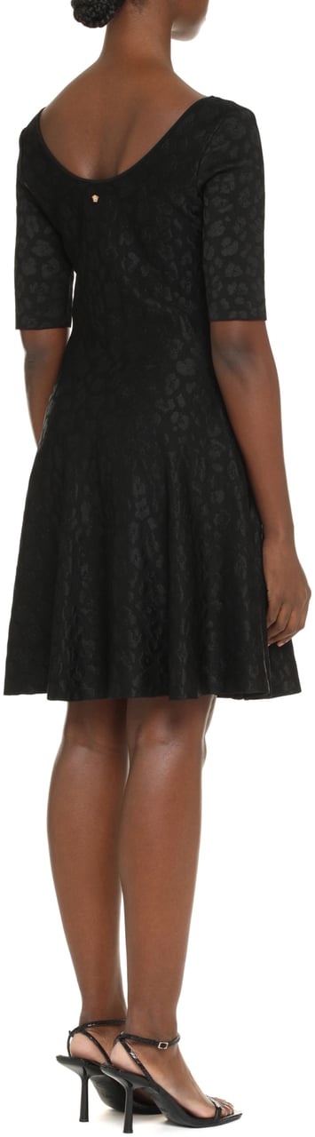 Versace Jacquard knit mini-dress Zwart
