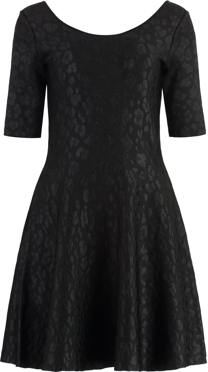 Versace Jacquard knit mini-dress Zwart