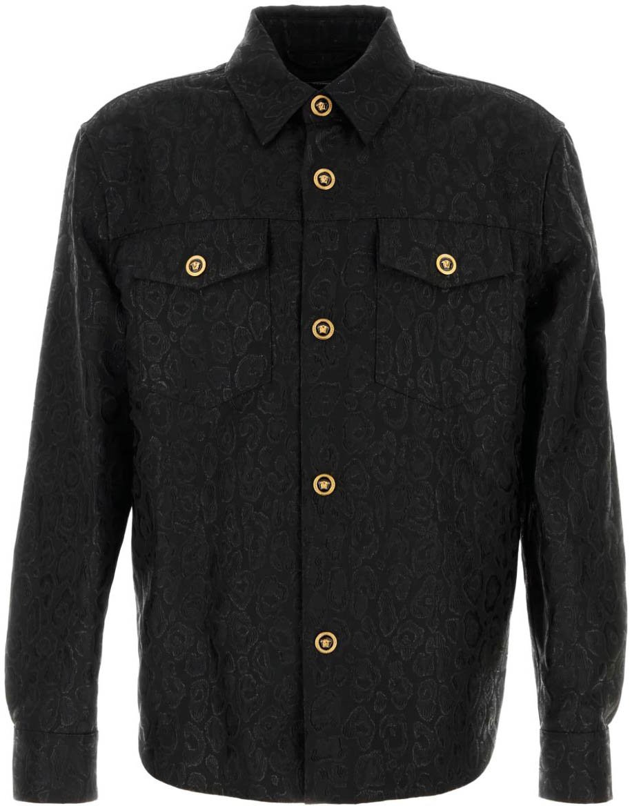Versace Coats Black Zwart